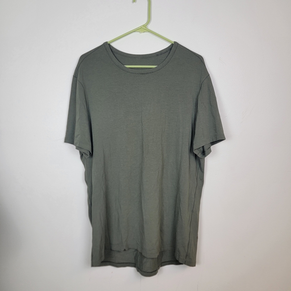 Lululemon Fundamental T Shirt Olive Green Cotton Blend Men's XL